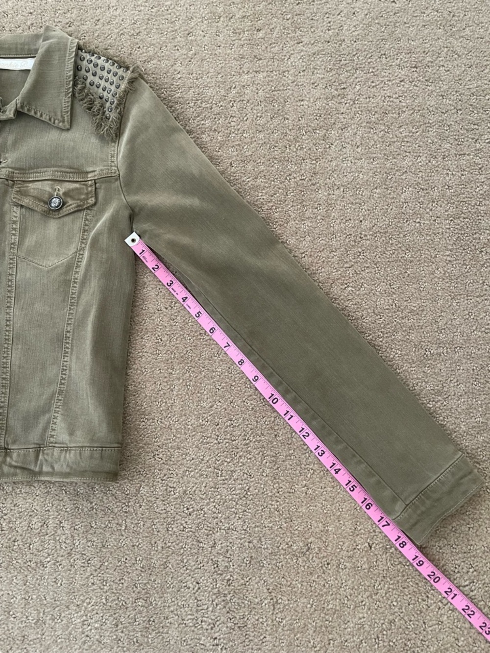 Frankie B. Stretch denim jacket with studs - Picture 6 of 7